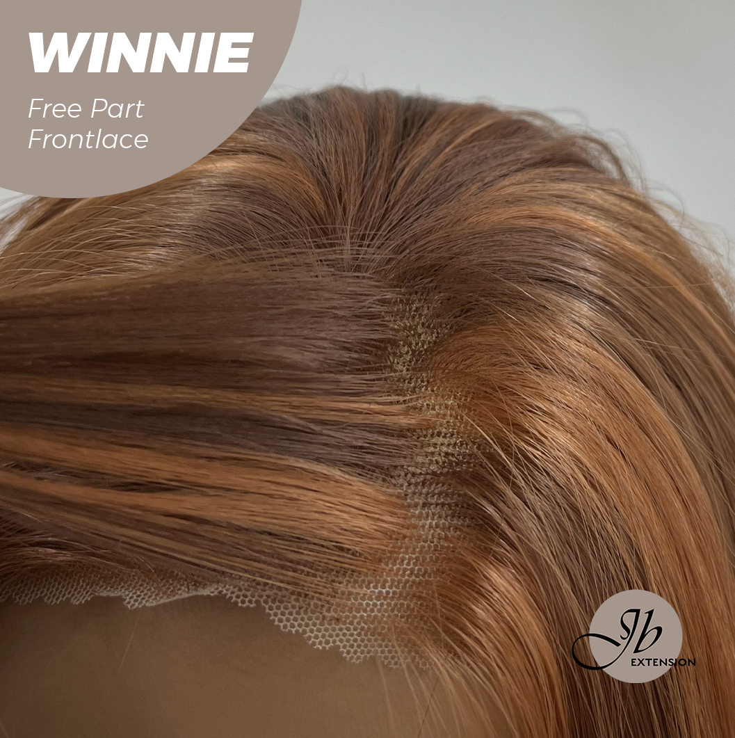 Nichole's Selection -  26 Inches Copper Curly Fiber X, Tangle Less Pre-Cut Free Part Frontlae Glueless Wig WINNIE