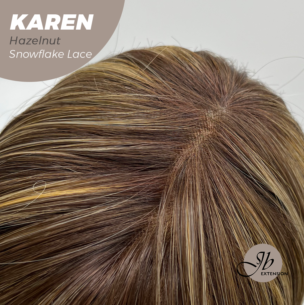 [PRE-ORDER] JBEXTENSION 18 Inches Hazelnut Pre-Cut T Part Snowflake Lace Frontlace Glueless Wig KAREN HAZELNUT【BENDY EAR TABS】