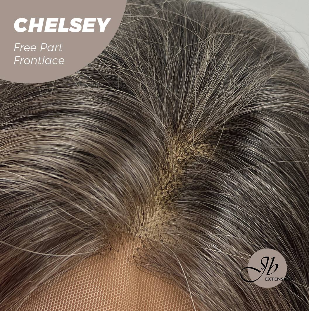 JBEXTENSION 26 Inches Curly Mix Blonde Free Part Pre-Cut Frontlace Glueless Wig CHELSEY