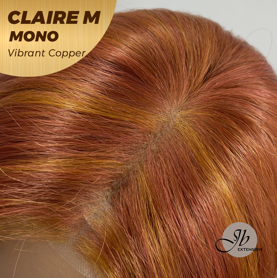 [PRE-ORDER] HOT OF SEASON -  CLAIRE MONO VIBRANT COPPER Partial Monofilament Wig 22 Inches Vibrant Copper Partial Mono Lace Glueless Wig Claire Mono Vibrant Copper【BENDY EAR TABS】