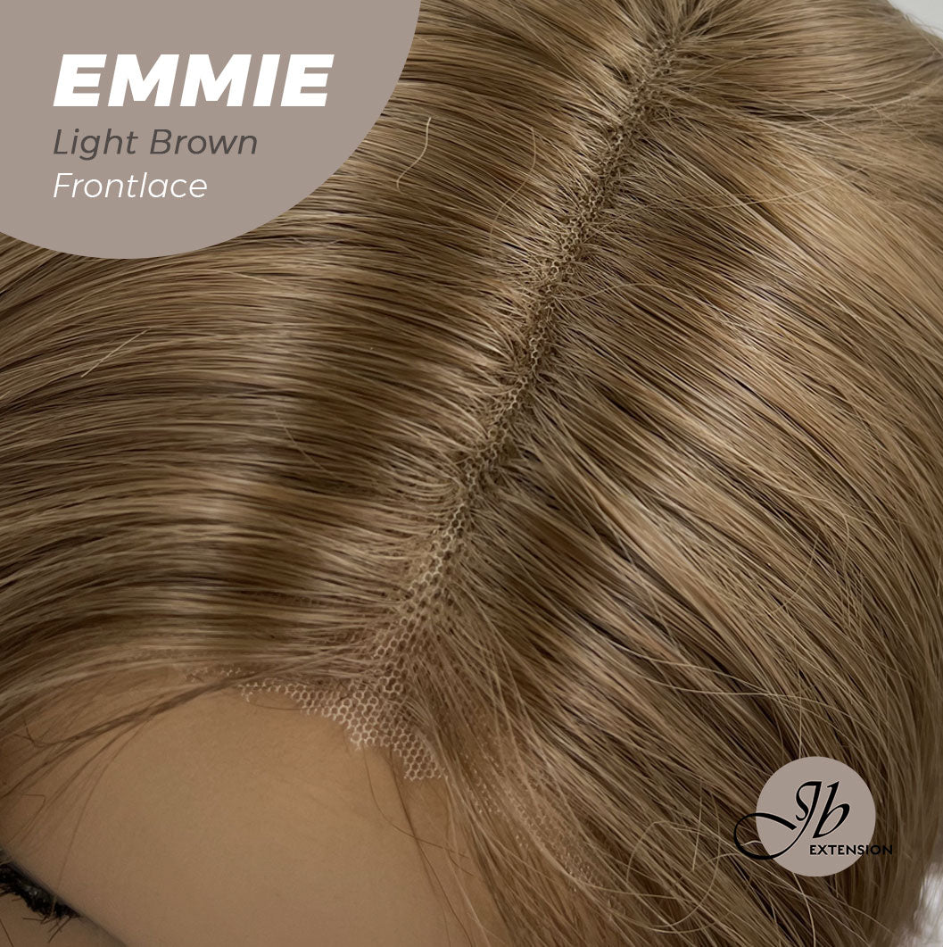 JBEXTENSION 26 Inches Curly Women Light Brown Wig Pre-Cut Frontlace Glueless Wig EMMIE LIGHT BROWN