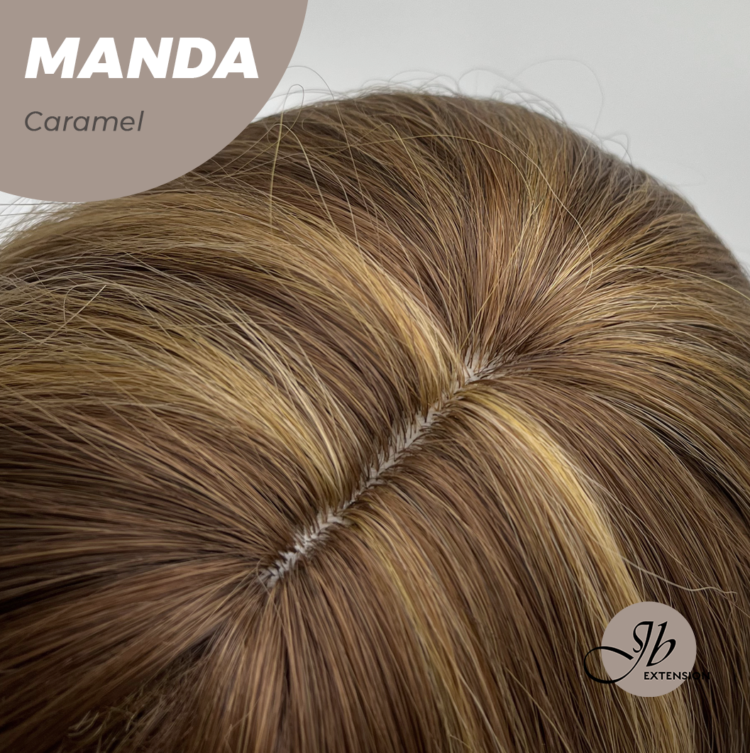JBEXTENSION 26 Inches Long Caramel Body Wave With Bangs MANDA CARAMEL