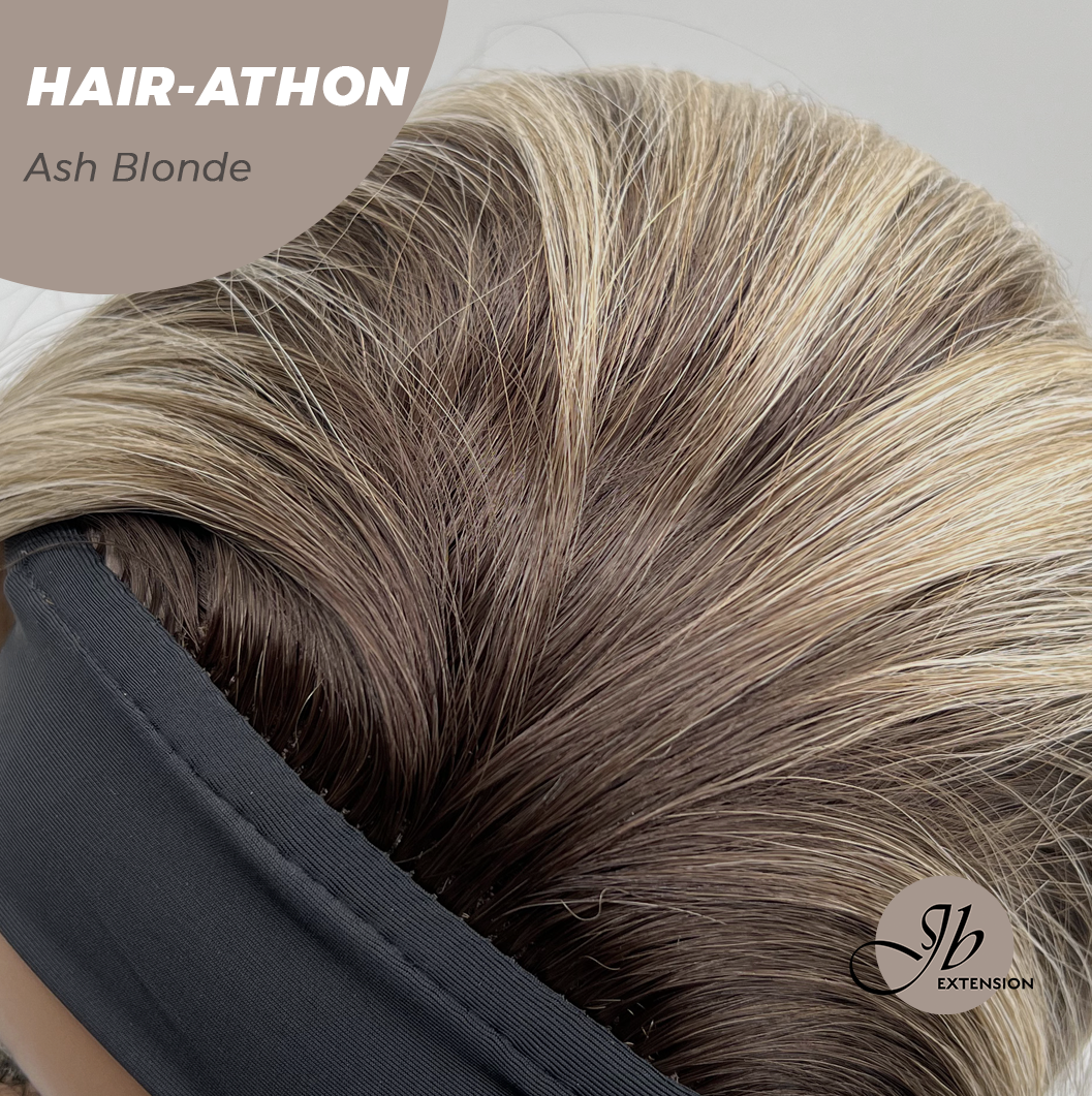 JBEXTENSION 18 Inches Curly Ash Blonde Headband Wig HAIR-ATHON - ASH BLONDE