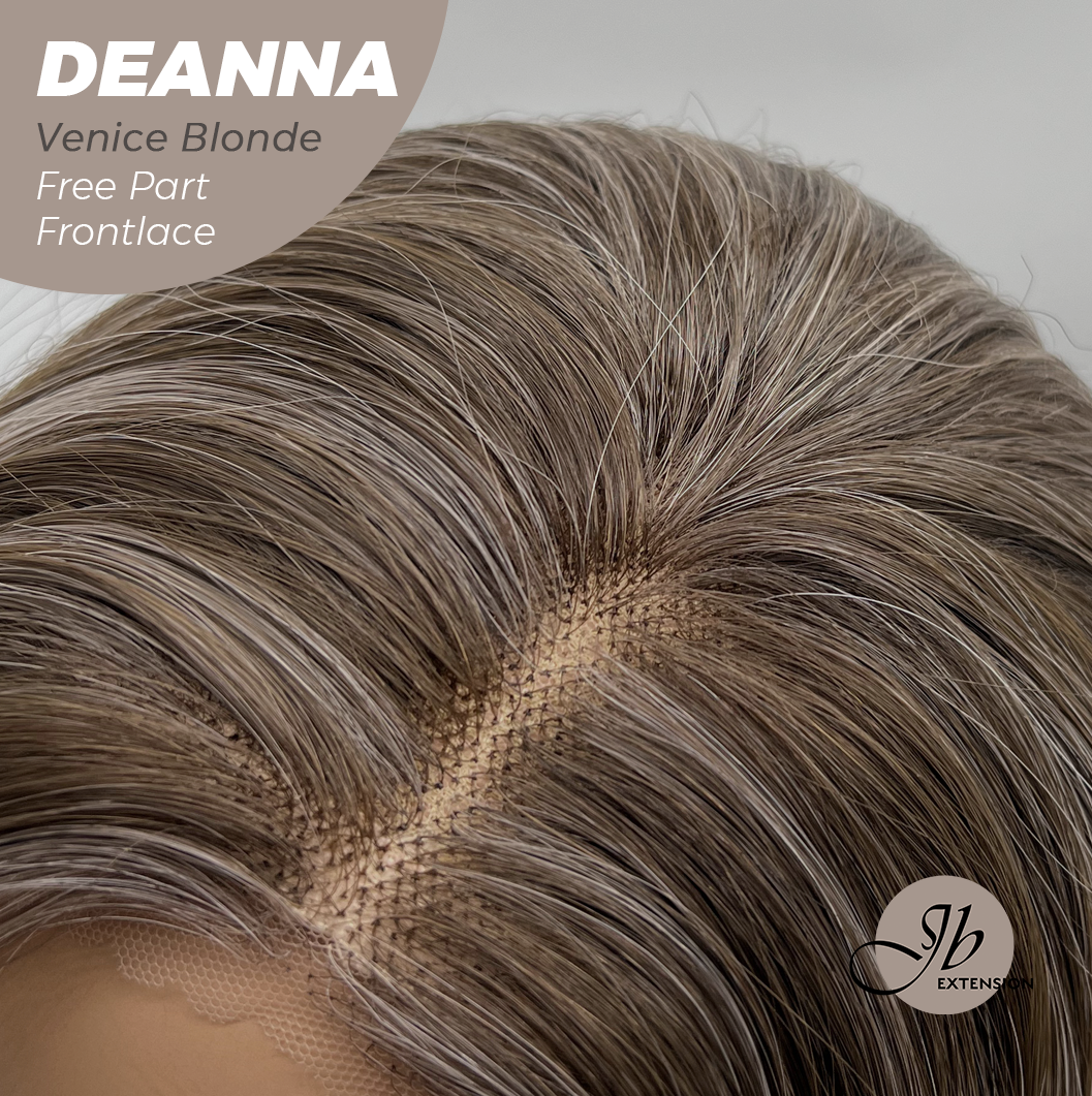 JBEXTENSION 28 Inches Long Venice Blonde Curly Pre-Cut Free Part Frontlace Glueless Wig DEANNA VENICE BLONDE