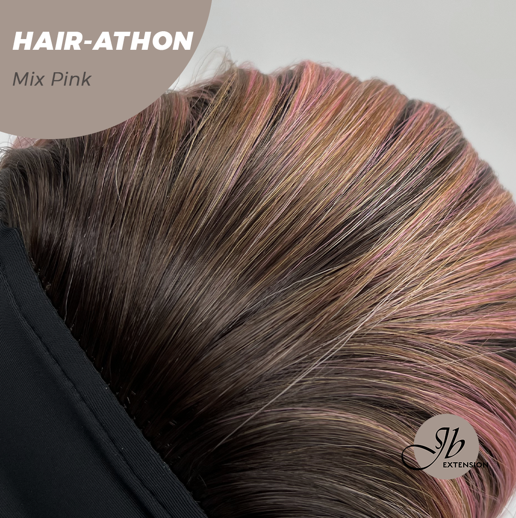 JBEXTENSION 18 Inches Curly Mix Pink Headband Wig HAIR-ATHON - MIX PINK