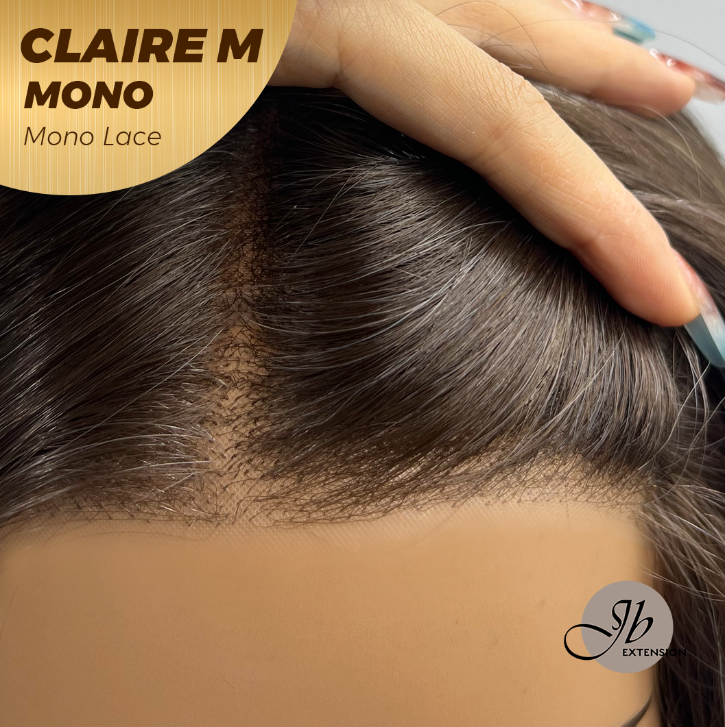 [PRE-ORDER] JBEXTENSION CLAIRE MONO Partial Monofilament Wig 22 Inches Brown With Highlight Partial Mono Lace Glueless Wig CLAIRE MONO【BENDY EAR TABS】
