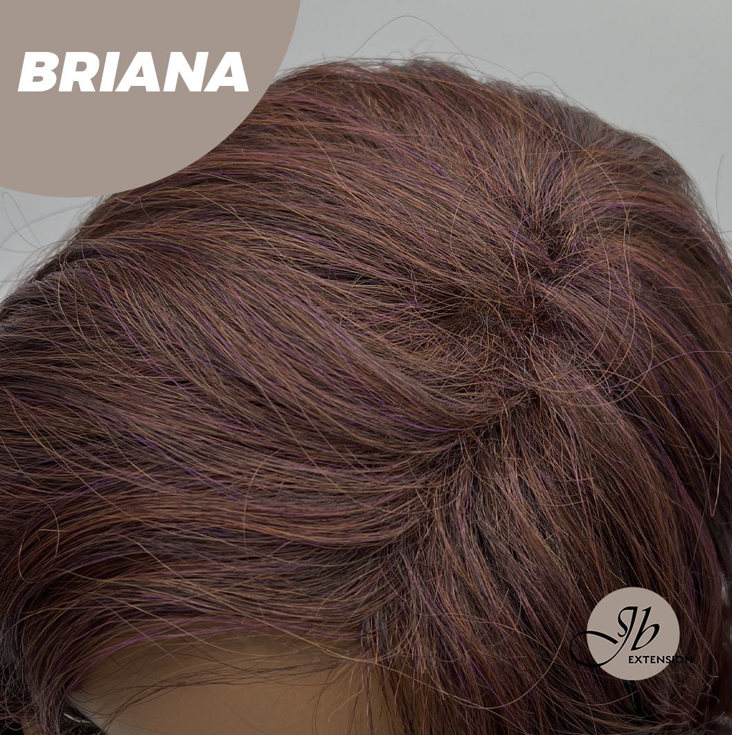 JBEXTENSION 13 Inches Dark Red Curly Women Fashion Full Machine Wig With Bangs BRIANA【PLUS PERMATEASE】【BENDY EAR TABS】