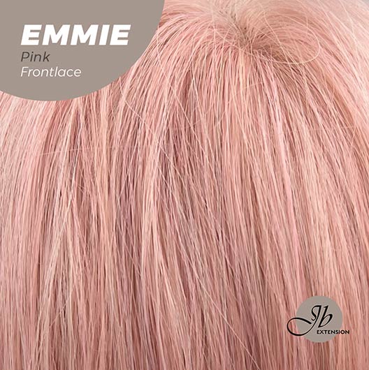 JBEXTENSION 26 Inches Curly Women Pink Wig Pre-Cut Frontlace Glueless Wig EMMIE PINK