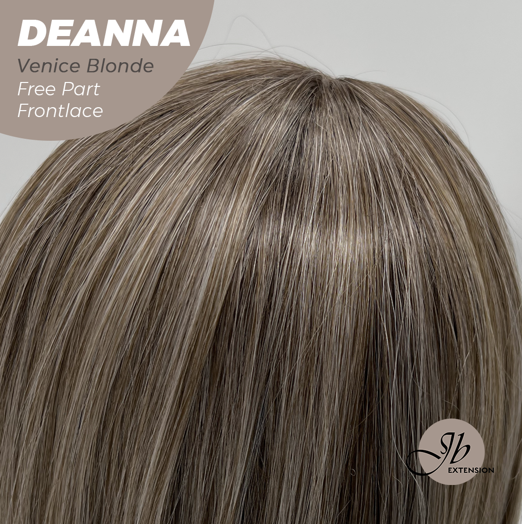 JBEXTENSION 28 Inches Long Venice Blonde Curly Pre-Cut Free Part Frontlace Glueless Wig DEANNA VENICE BLONDE