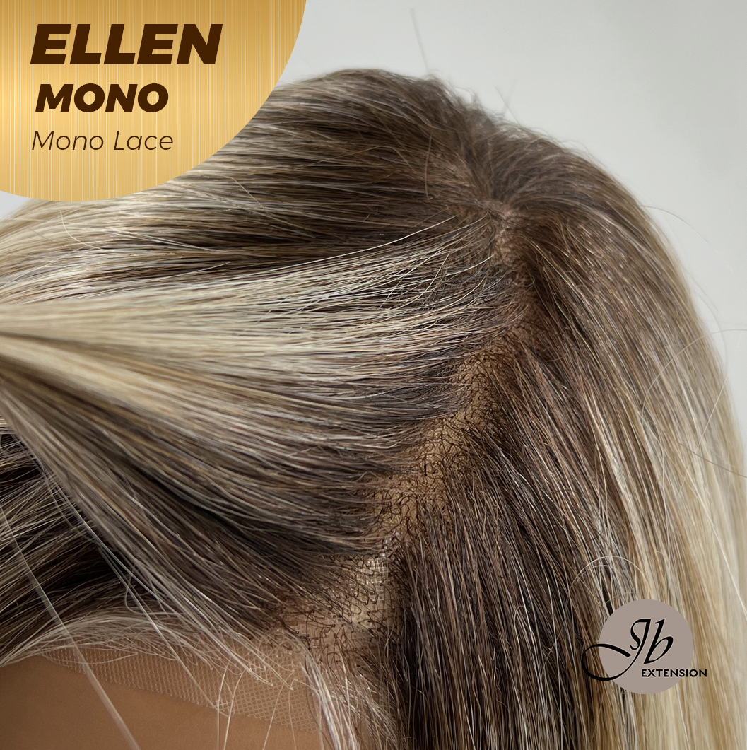 [PRE-ORDER] JBEXTENSION ELLEN MONO Full Monofilament Handmade Full Lace Full Hand Tied Wig 12 Inches Blonde Mono Lace Handmade Futura Fiber Wig Glueless Wig ELLEN MONO【BENDY EAR TABS】