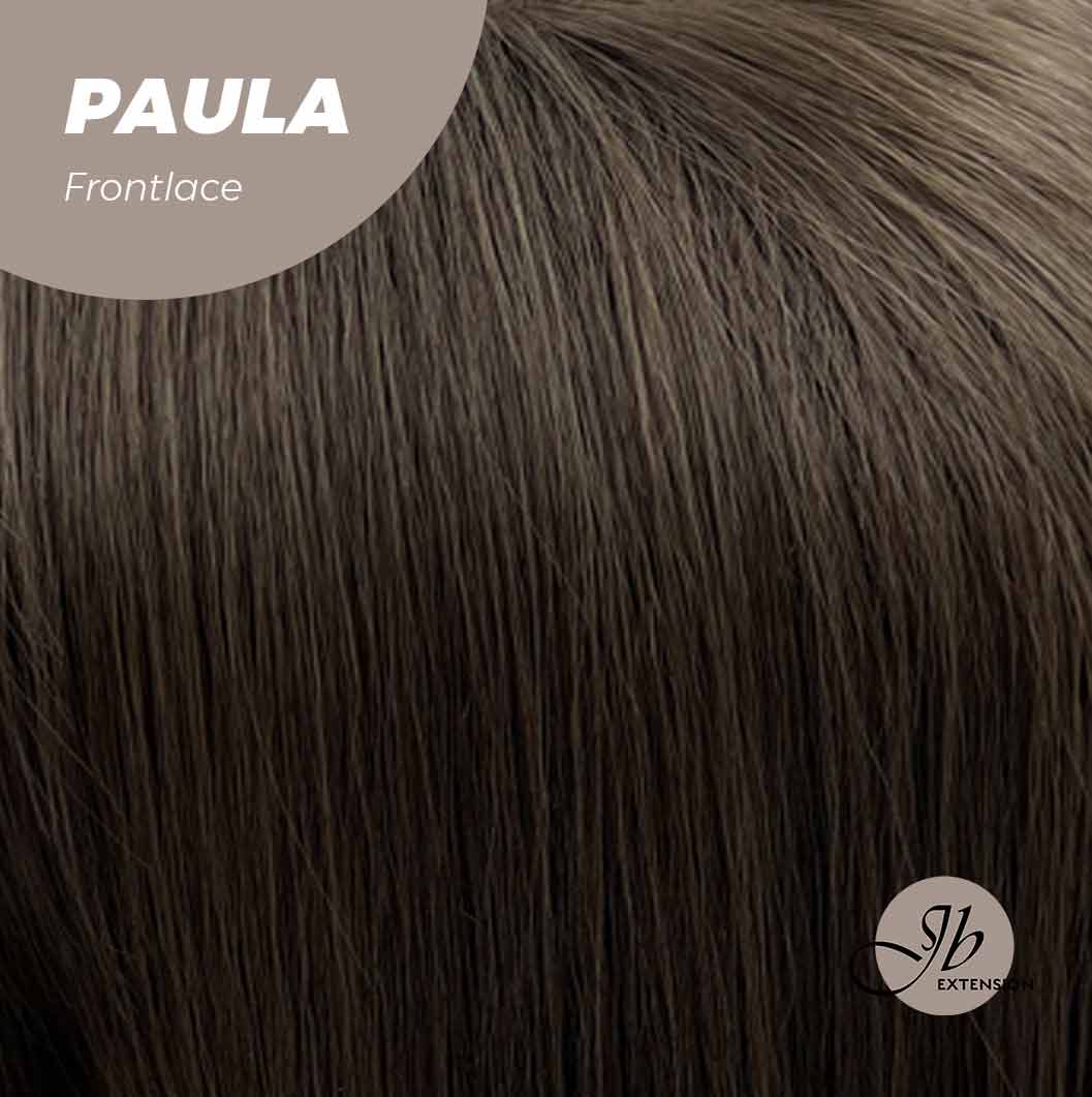 JBEXTENSION 12 Inches Bob Cut Cold Brown Straight Pre-Cut Frontlace Glueless Wig PAULA