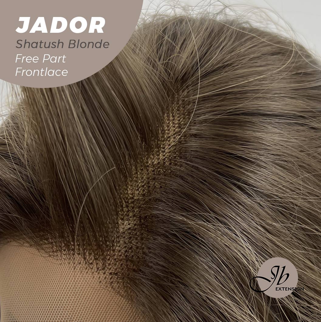 JBEXTENSION 10 Inches Shatush Dark Blonde Curly Lace Front Wig.Pre Plucked 13*4 HD Transparent Lace Frontal Handmade Futura Fiber Swiss Lace Synthetic Fiber Glueless Wig JADOR SHATUSH BLONDE