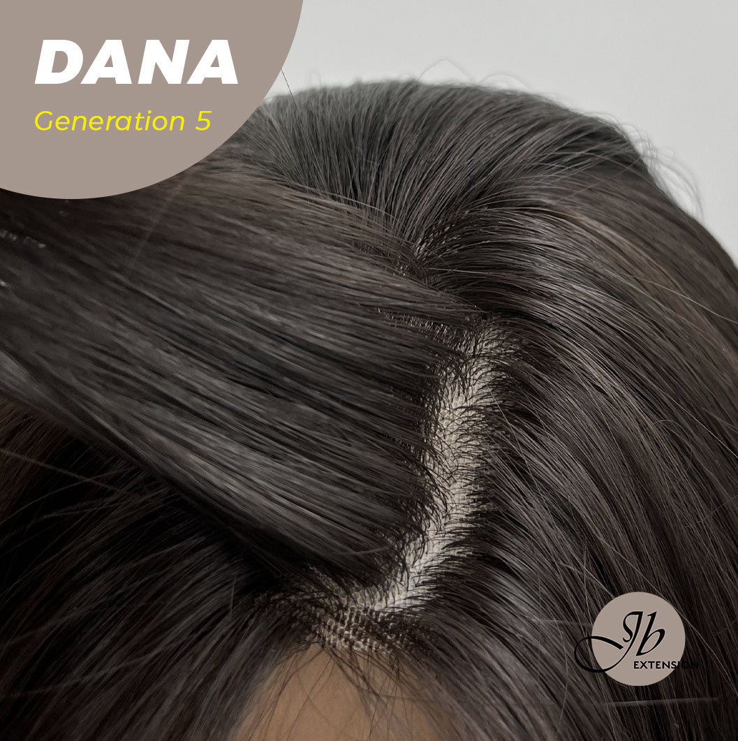 JBEXTENSION GENERATION FIVE 28 Inches Long Tea Black Darkest Brown Straight Wig With Bangs DANA G5