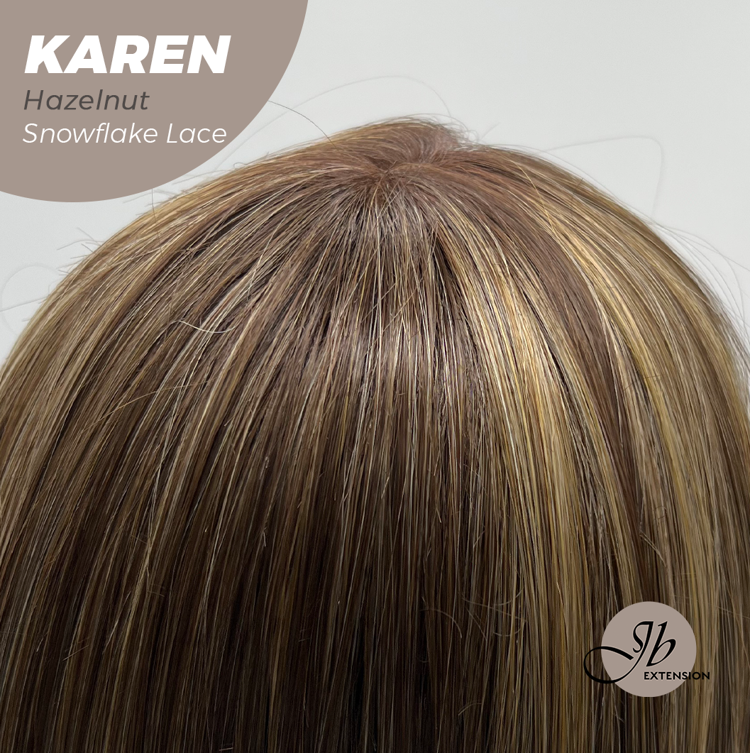 [PRE-ORDER] JBEXTENSION 18 Inches Hazelnut Pre-Cut T Part Snowflake Lace Frontlace Glueless Wig KAREN HAZELNUT【BENDY EAR TABS】