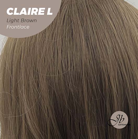 JBEXTENSION 26 Inches Light Brown Body Wave Pre-Cut Frontlace Glueless Wig CLAIRE L LIGHT BROWN