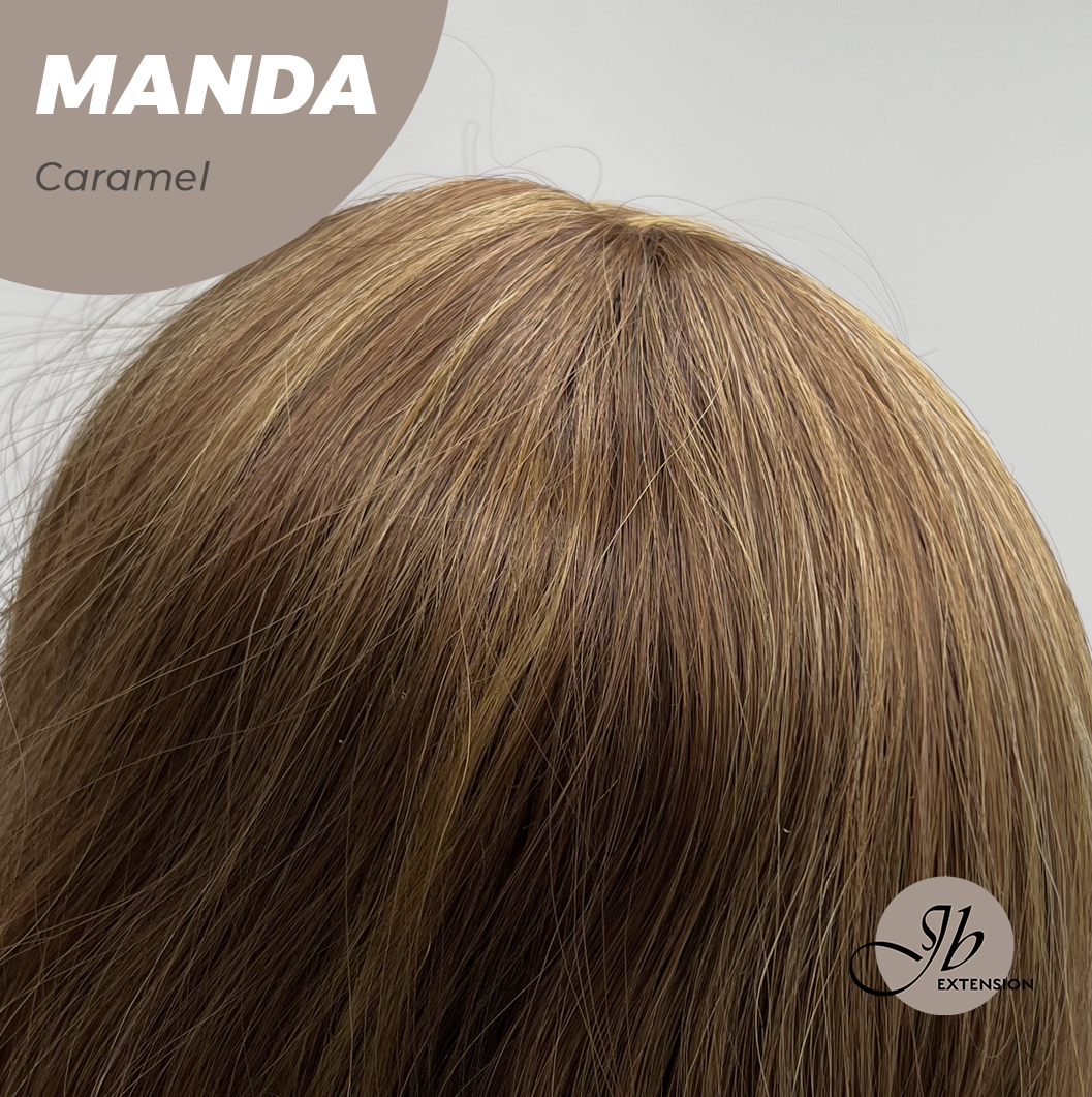 JBEXTENSION 26 Inches Long Caramel Body Wave With Bangs MANDA CARAMEL
