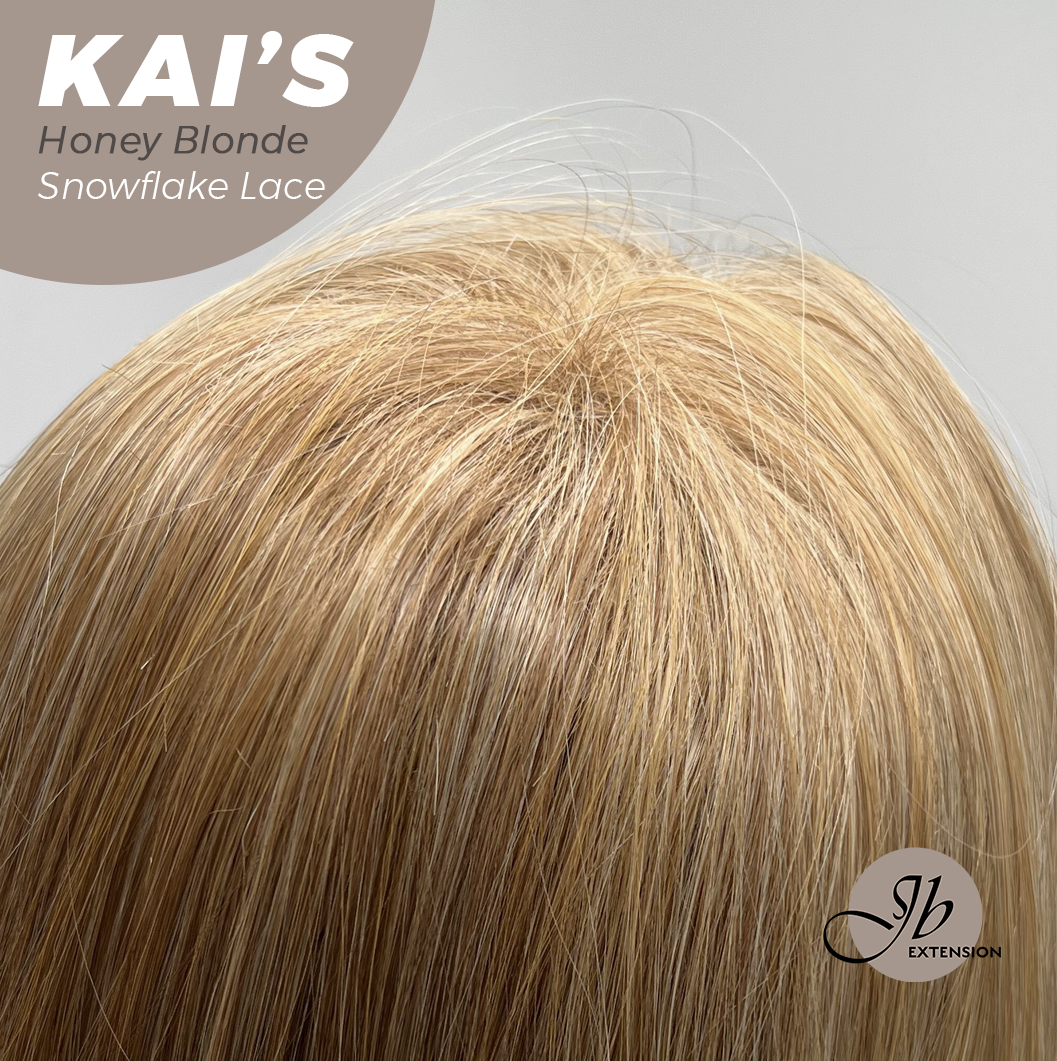 JBEXTENSION 18 Inches Honey Blonde Pre-Cut Snowflake Lace Frontlace Glueless Wig KAI'S HONEY BLONDE【PERMATEASE】【BENDY EAR TABS】