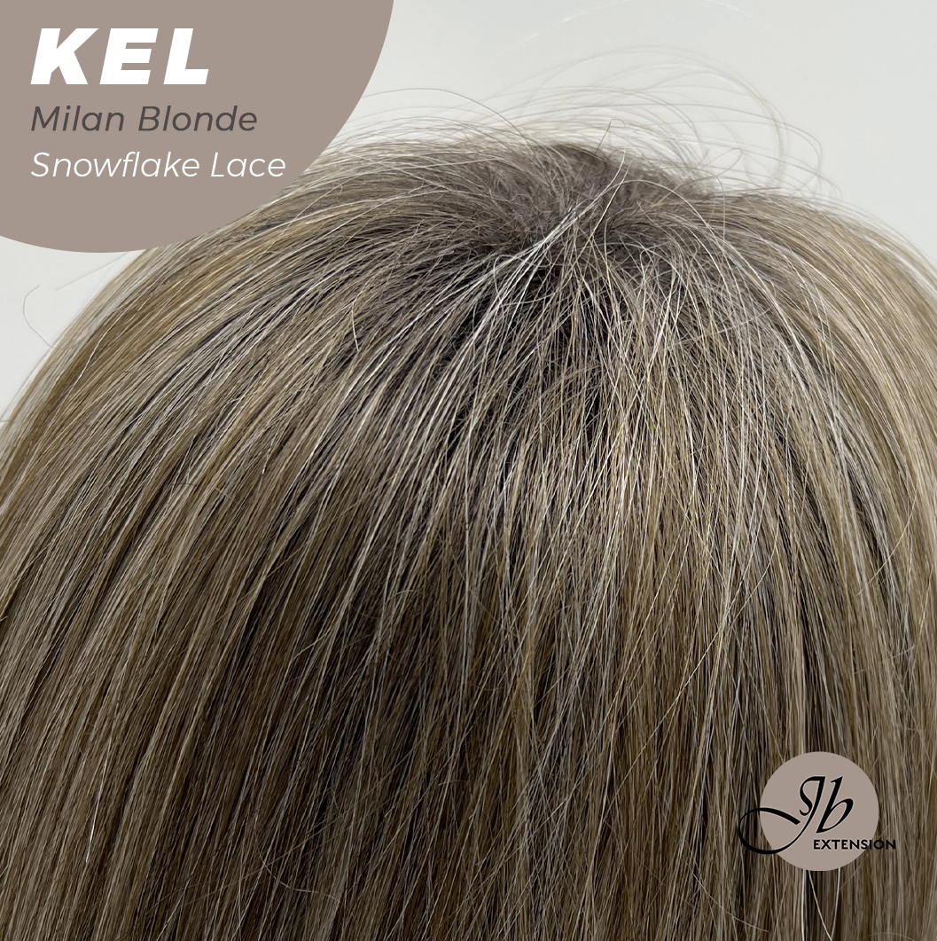JBEXTENSION 22 Inches Milan Blonde Pre-Cut Snowflake Lace Frontlace Glueless Wig KEL MILAN BLONDE【PERMATEASE】【BENDY EAR TABS】- M/L