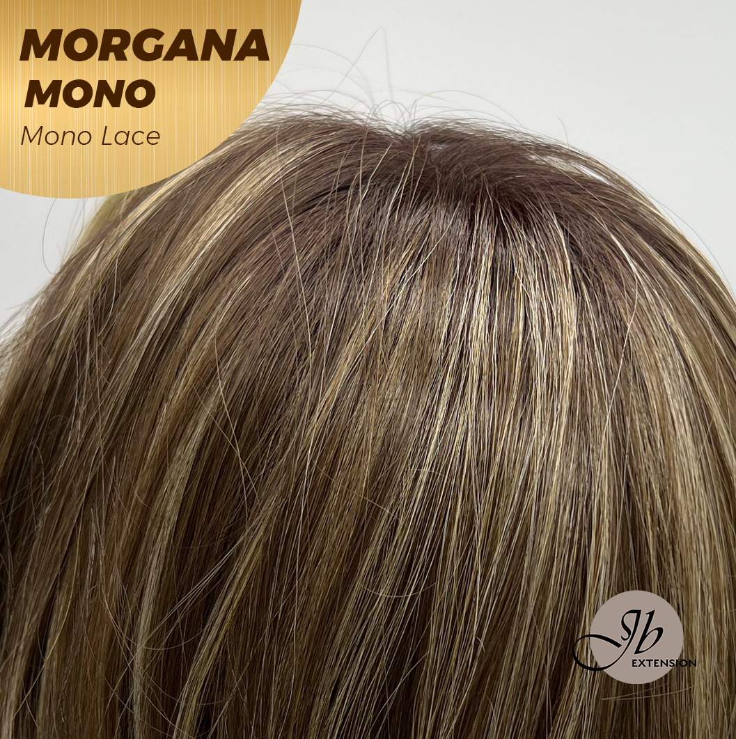 [PRE-ORDER] JBEXTENSION MORGANA MONO Monofilament Handmade Wig 6X5 Full Monofilament Hand Tied Top Wig 13 Inches Hazelnut Blonde Highlight Mono Lace Wig With Anti-slip Silicone Strips Glueless Wig MORGANA MONO【BENDY EAR TABS】