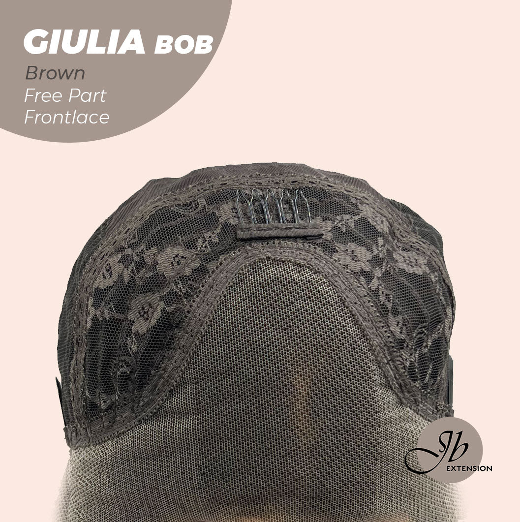 JBEXTENSION 14 Inches Bob Cut Brown Frontlace Glueless Wig GIULIA BOB BROWN (FREE PARTING)