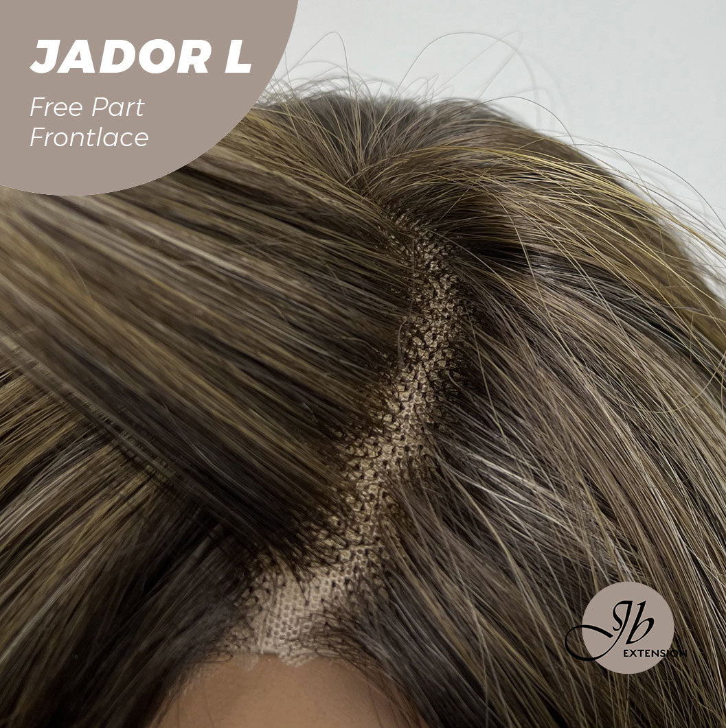 JBEXTENSION 24 Inches Blonde Highlight Curly Lace Front Wig.Pre Plucked 13*4 HD Transparent Lace Frontal Handmade Futura Fiber Swiss Lace Synthetic Fiber Pre-Cut Lace Glueless Wig JADOR L