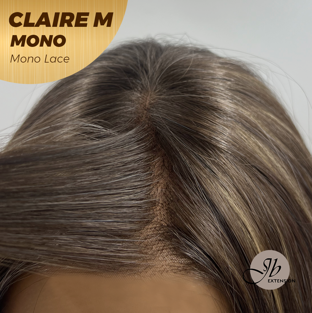 [PRE-ORDER] JBEXTENSION CLAIRE MONO Partial Monofilament Wig 22 Inches Brown With Highlight Partial Mono Lace Glueless Wig CLAIRE MONO【BENDY EAR TABS】