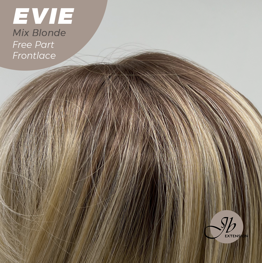 JBEXTENSION 22 Inches Mix Blonde Pre-Cut Free Part Frontlace Glueless Wig EVIE MIX BLONDE