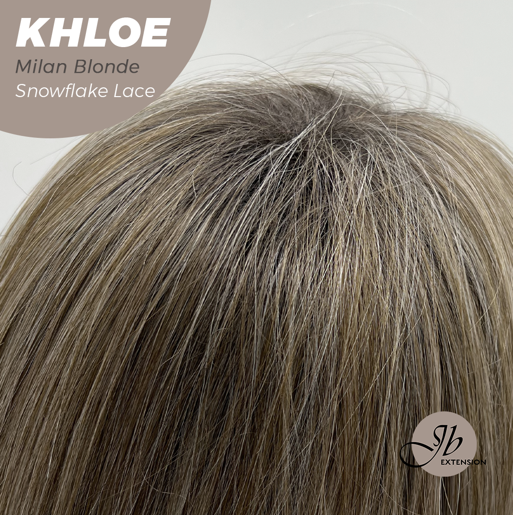JBEXTENSION 12 Inches Bob Cut Milan Blonde Pre-Cut Snowflake Lace Frontlace Glueless Wig KHLOE MILAN BLONDE【PERMATEASE】【BENDY EAR TABS】
