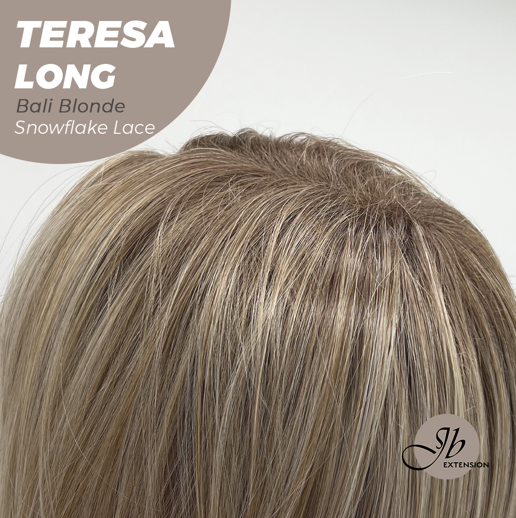 JBEXTENSION 22 Inches Long Bali Blonde Pre-Cut Snowflake Lace Frontlace Glueless Wig TERESA LONG BALI BLONDE【PERMATEASE】【BENDY EAR TABS】
