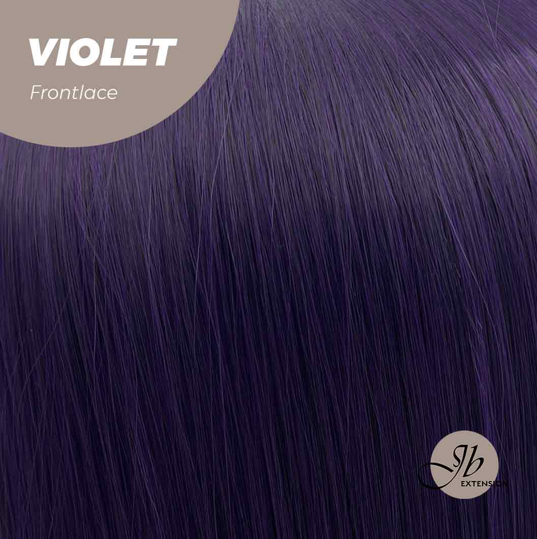 JBEXTENSION 26 Inches Dark Purple Color Long Straight Frontlace Glueless Wig VIOLET