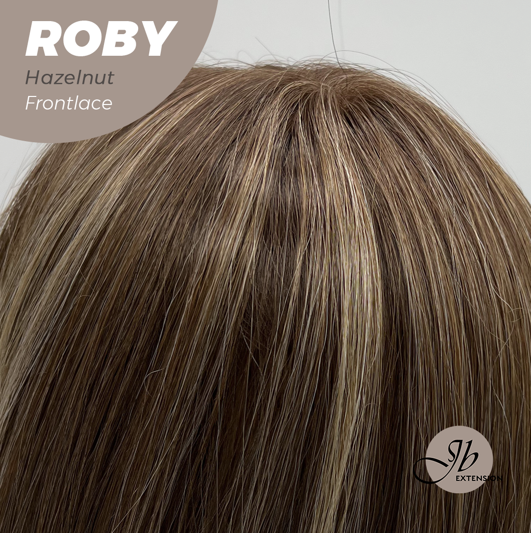 HOT OF SEASON - 22 Inches Hazelnut Blonde Highlight Women Pre-Cut Frontlace Glueless Wig ROBY HAZELNUT