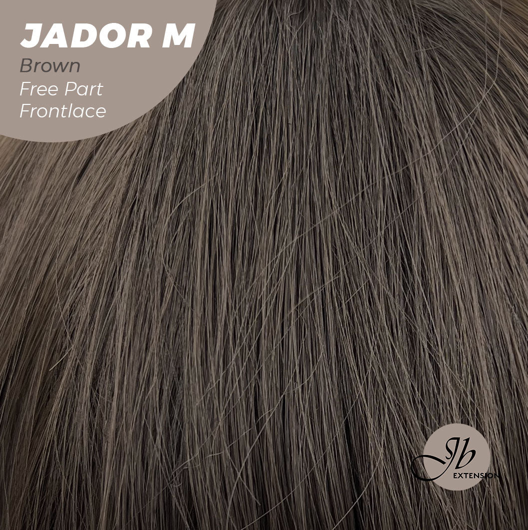 JBEXTENSION 20 Inches Brown Curly Lace Front Wig.Pre Plucked 13*4 HD Transparent Lace Frontal Handmade Futura Fiber Swiss Lace Synthetic Fiber Glueless Wig JADOR M BROWN