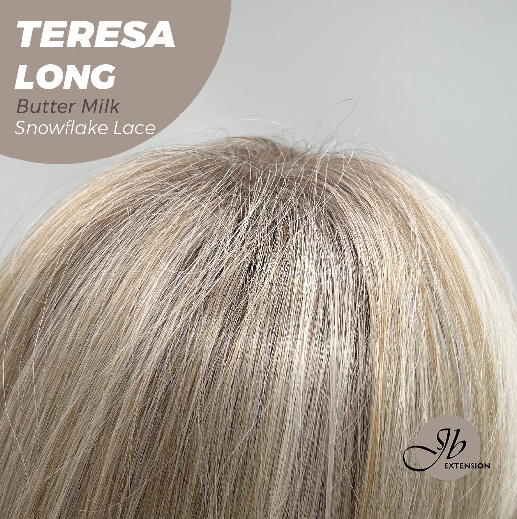 JBEXTENSION 22 Inches Long Butter Milk Pre-Cut Snowflake Lace Frontlace Glueless Wig TERESA LONG BUTTER MILK【PERMATEASE】【BENDY EAR TABS】
