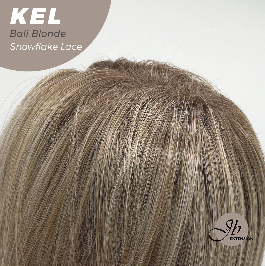 JBEXTENSION 22 Inches Bali Blonde Pre-Cut Snowflake Lace Frontlace Glueless Wig KEL BALI BLONDE【PERMATEASE】【BENDY EAR TABS】- S/M