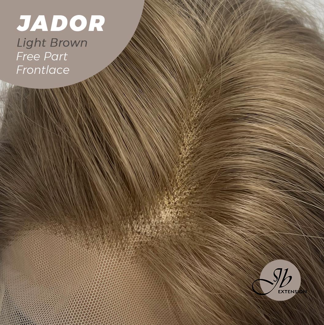 JBEXTENSION 10 Inches Light Brown Curly Lace Front Wig.Pre Plucked 13*4 HD Transparent Lace Frontal Handmade Futura Fiber Swiss Lace Synthetic Fiber Glueless Wig JADOR LIGHT BROWN