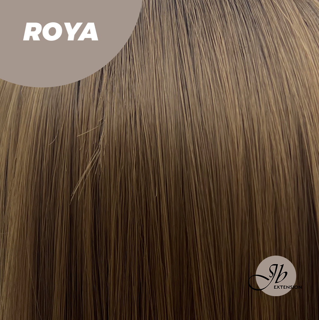 JBEXTENSION 22 Inches Brown With Dark Root With Bangs Wig ROYA