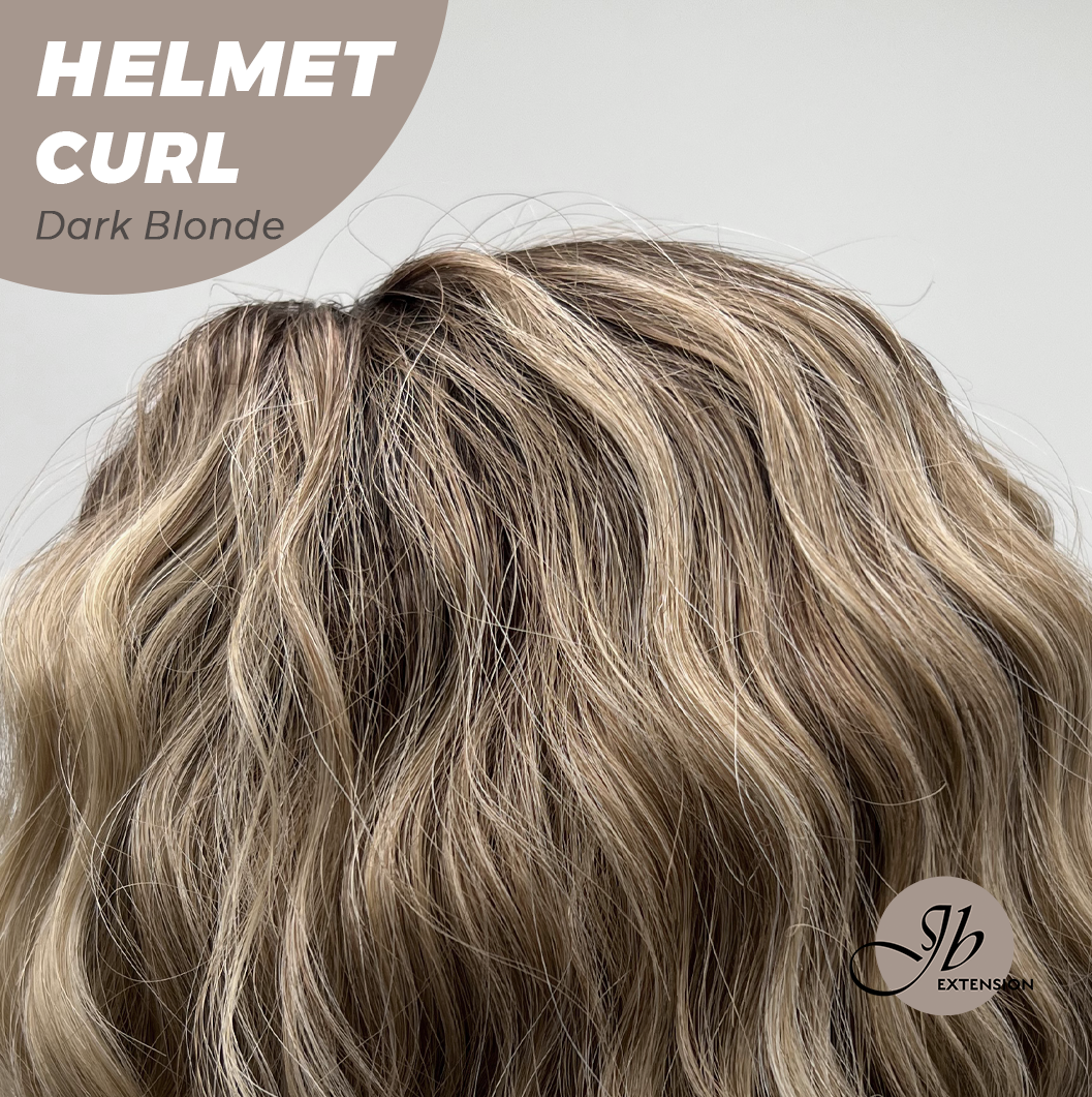 JBEXTENSION 15 Inches Short Curly Dark Blonde Hair Headband Wig HELMET CURL - DARK BLONDE