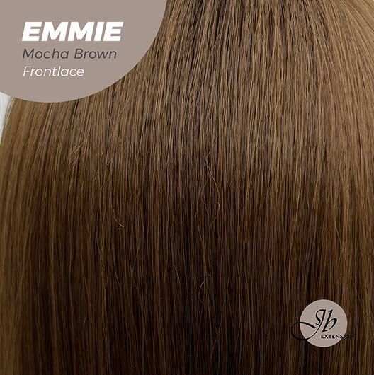 Get the look with our Pre-Cut Frontlace Glueless Wig EMMIE MOCHA BROWN