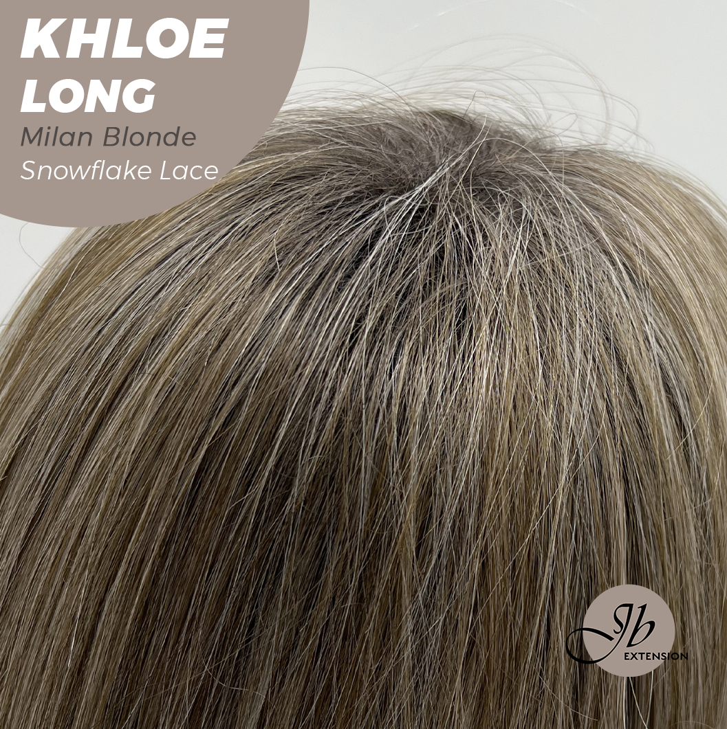 JBEXTENSION 18 Inches Milan Blonde Pre-Cut Snowflake Lace Frontlace Glueless Wig KHLOE LONG MILAN BLONDE【PERMATEASE】【BENDY EAR TABS】- M/L