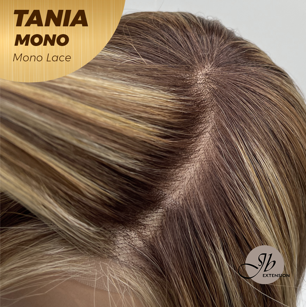 [PRE-ORDER] JBEXTENSION TANIA MONO Monofilament Handmade Wig 6X5 Full Monofilament Hand Tied Top Wig 18 Inches Butter Cream Mono Lace Wig With Anti-slip Silicone Strips Glueless Wig TANIA MONO【BENDY EAR TABS】