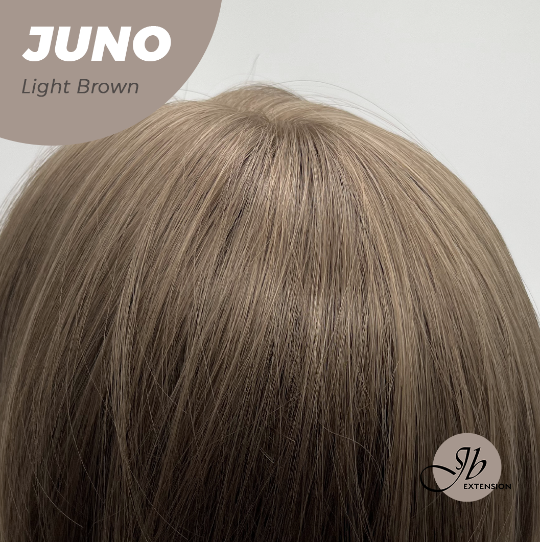 JBEXTENSION 10 Inches Short Light Brown Wig with Bangs JUNO LIGHT BROWN