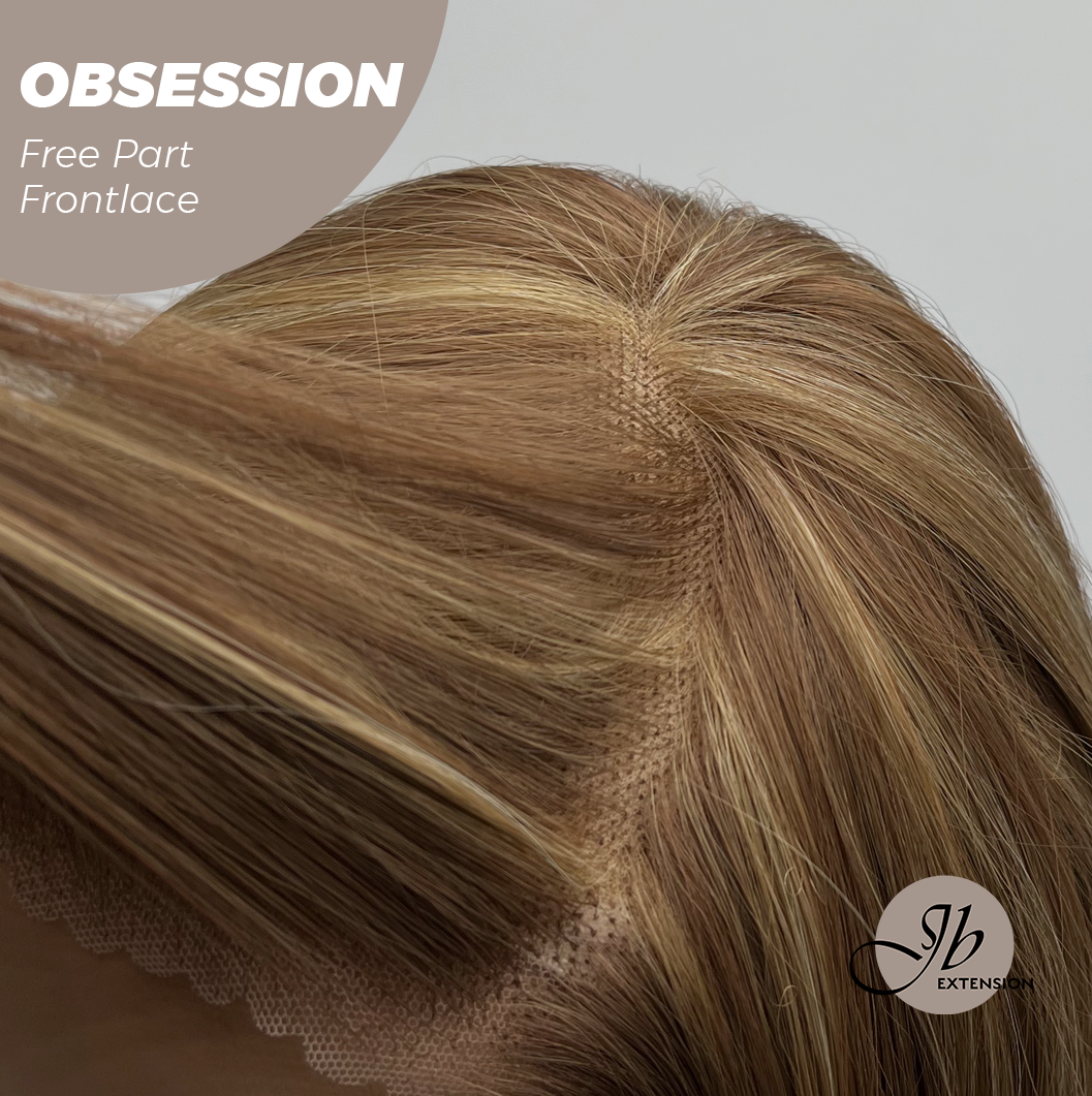Nichole's Selection - 24 Inches Brown With Highlight Wave 13X6 Pre-Cut Free Part Frontlace Glueless Wig OBSESSION