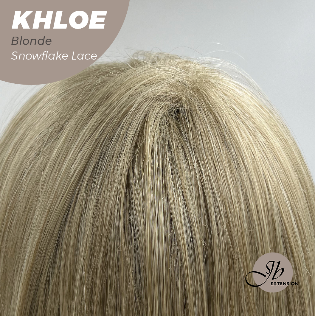JBEXTENSION 12 Inches Bob Cut Blonde Pre-Cut Snowflake Lace Frontlace Glueless Wig KHLOE BLONDE【PERMATEASE】【BENDY EAR TABS】