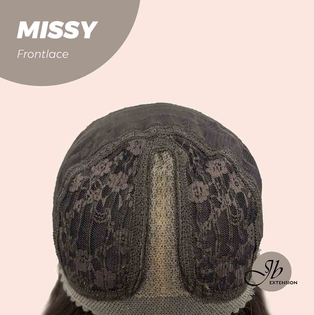 JBEXTENSION 24 Inches Curly Tea Black Darkest Brown Pre-Cut Frontlace Glueless Wig MISSY