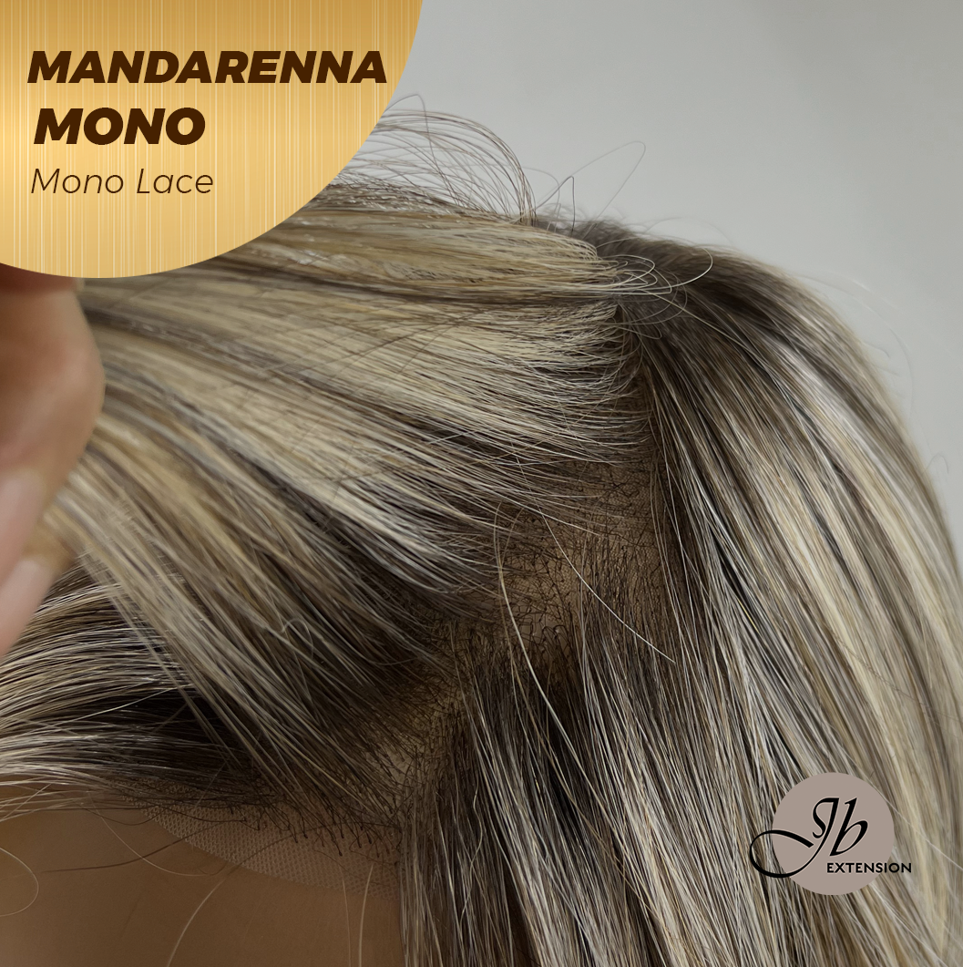 [PRE-ORDER] JBEXTENSION MANDARENNA MONO Monofilament Handmade Wig 6X5 Full Monofilament Hand Tied Top Wig 8 Inches Dark Blonde Mono Lace Handmade Futura Fiber Wig With Anti-slip Silicone Strips Glueless Wig MANDARENNA MONO【BENDY EAR TABS】