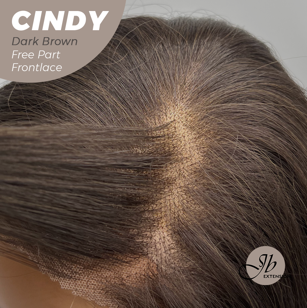 JBEXTENSION 20 Inches Dark Brown Curly Pre-Cut 9X6 U Lace Free Part Frontlace Glueless Wig CINDY DARK BROWN