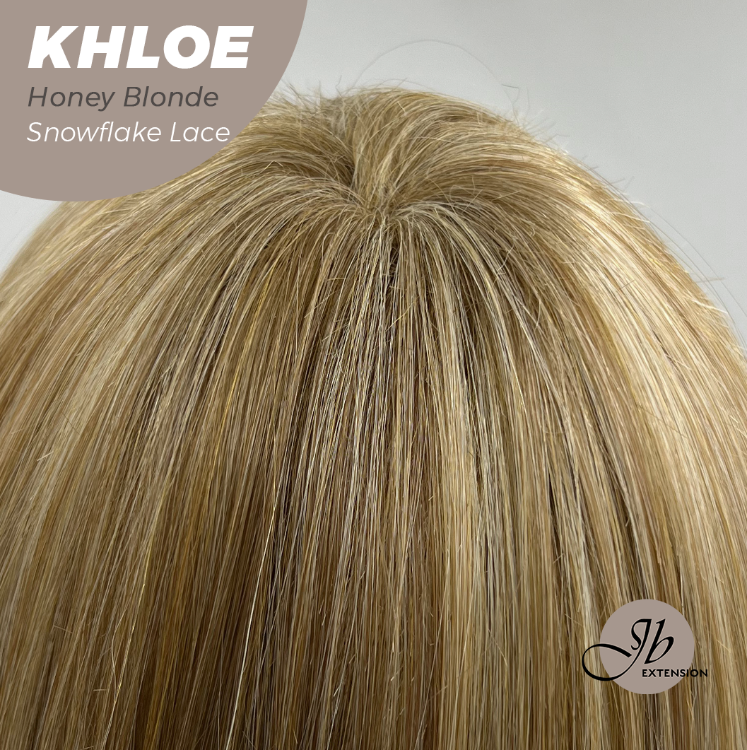 HOT OF SEASON - 12 Inches Bob Cut Honey Blonde Pre-Cut Snowflake Lace Frontlace Glueless Wig KHLOE HONEY BLONDE【PERMATEASE】【BENDY EAR TABS】