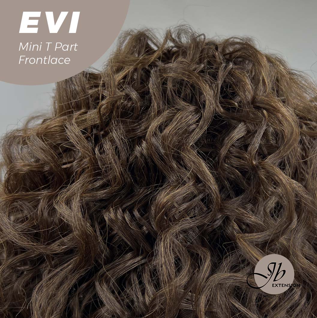 [PRE-ORDER] JBEXTENSION 15 Inches Deep Curly Brown Side Part Mini T Part Frontlace Glueless Wig EVI