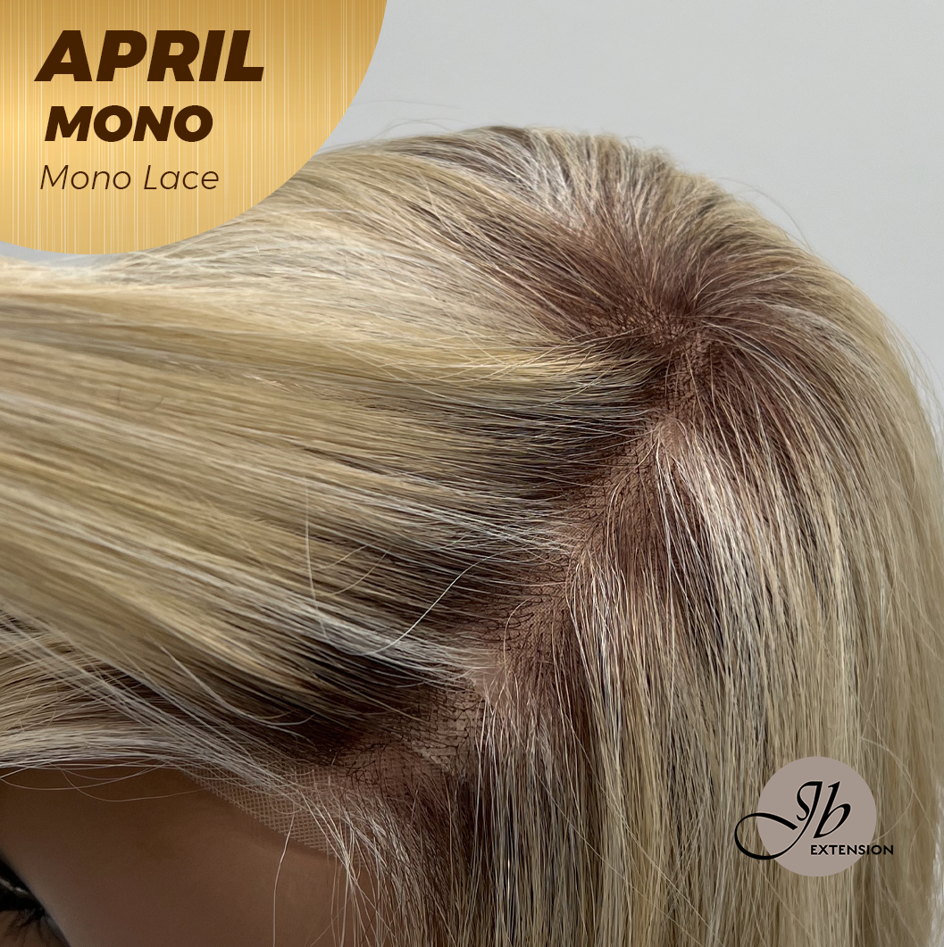 [PRE-ORDER] JBEXTENSION APRIL MONO Monofilament Handmade Wig 6X5 Full Monofilament Hand Tied Top Wig 18 Inches Mix Blonde Mono Lace Wig With Anti-slip Silicone Strips Glueless Wig APRIL MONO MIX BLONDE【BENDY EAR TABS】