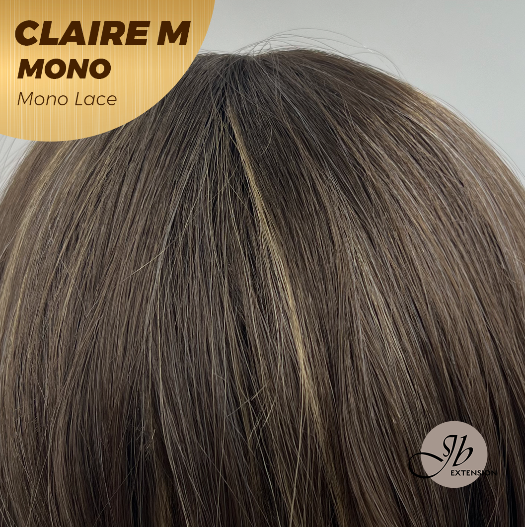 [PRE-ORDER] JBEXTENSION CLAIRE MONO Partial Monofilament Wig 22 Inches Brown With Highlight Partial Mono Lace Glueless Wig CLAIRE MONO【BENDY EAR TABS】